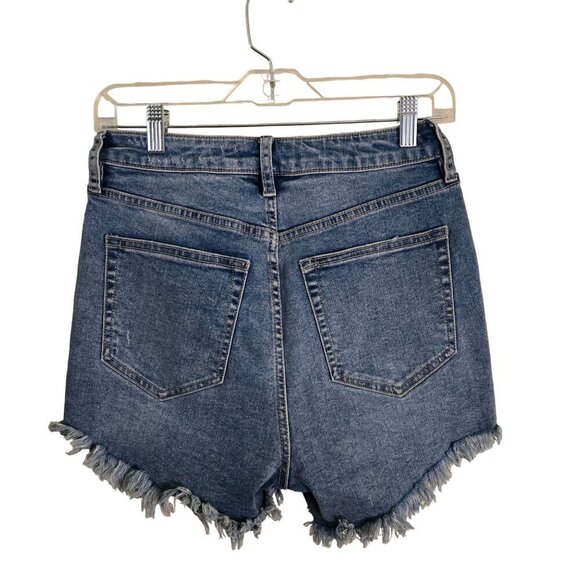 Free People We The Free Crvy Vintage High Rise Shorts Mid Wash Denim Cotton Blen - Picture 3 of 9
